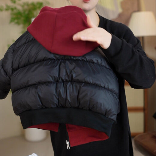 HAL.DUCK Down Jacket Boys Winter Cotton Jacket 2025 Winter New Style Baby Girl Reversible Double Wear Plus Padded Thickening Cotton Jacket Wine Red Reversible Cotton Jacket 100 cm (2-3 years old height 85cm-95cm)