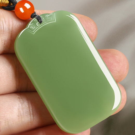 7000 Hetian jade pendant for men and women, safe and sound brand jade pendant Qingshui with identification certificate