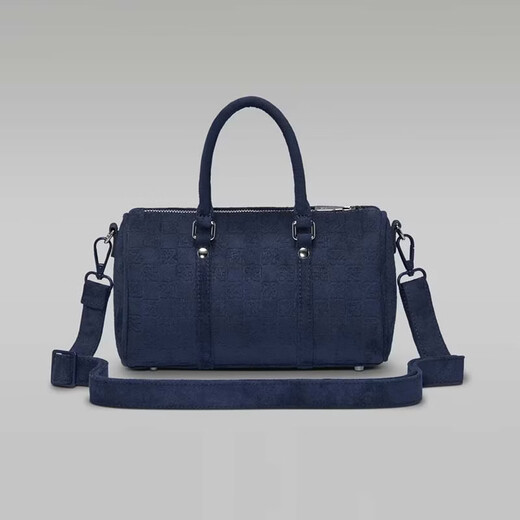 Jordan sports bag for men and women, Boston bag, metal label dual-use shoulder strap, trendy sports style hand-held crossbody bag, Midnight Navy/Navy Blue