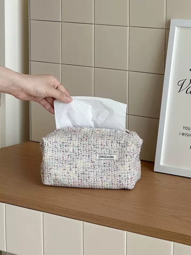 Yusenyi French fabric tissue box light luxury and high-end bedroom bedside table tissue cover large capacity home tissue storage bag Lin Ying misordered