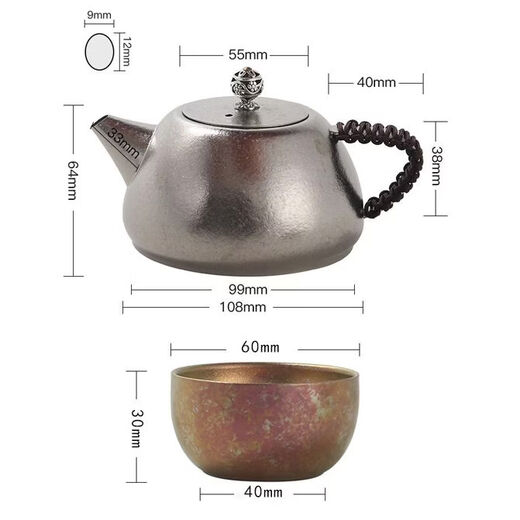 Pupan titanium cup double-layer water cup high-end small tea cup pure titanium master tea cup master cup tea set outdoor travel water cup single rich gold 99.9% pure titanium