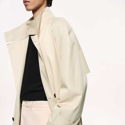 Sketch Men's 2026 Spring New Arrival Windbreaker H-shaped Loose Stand Collar Raglan Sleeves 9Q1912820 212 Light Gray Khaki L