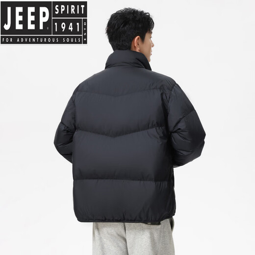 JEEP SPIRIT Простая и модная мужская пуховая куртка с высоким воротником-стойкой, зимняя новая ветрозащитная и теплая куртка 2026 года, темно-серая, XL Вес 130-150Jin Jin равен 0,5 кг
