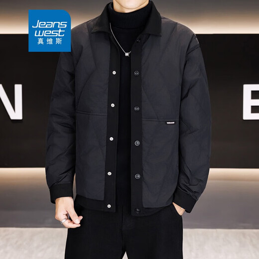 Jeanswest National Standard Новый мужской пуховик с лацканами Мужская куртка 90 Флисовый легкий тонкий чистый пуховик Коричневый 4XL