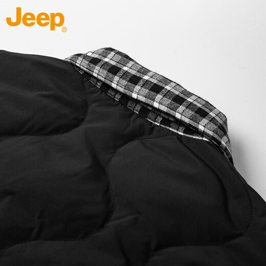 JEEP American genuine high-end fake two-piece down jacket winter new warm men's clothing casual lapel warm jacket black official authentic L
