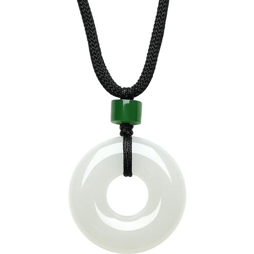 Saturday Blessing Hetian Jade Pendant Peace Buckle Jade Pendant Jade Pendant Birthday Gift Y049882 Black Rope New Year Gift