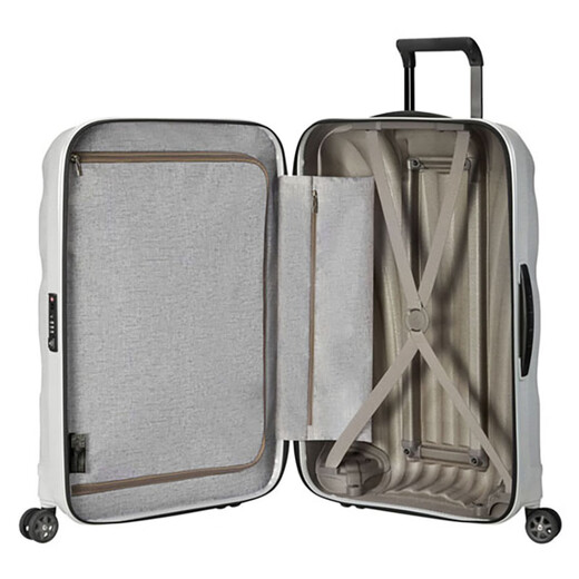 Samsonite C-LITE series new shell trolley suitcase boarding case ultra-light suitcase suitcase CS2 as a gift for relatives and friends, white 28 inches