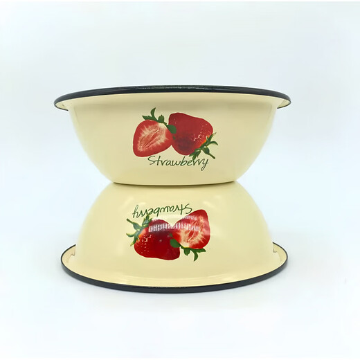 He Jiagong Russian enamel bowl Russian enamel kitchenware enamel basin small bowl old-fashioned enamel tableware kitchen small basin home white tropical fruit 800ml