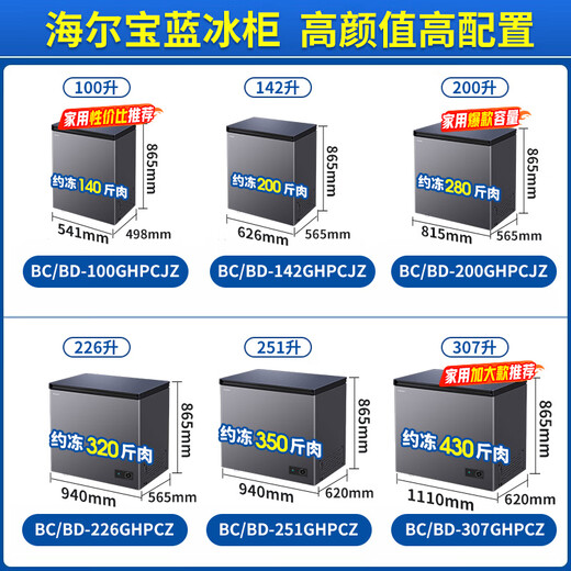 海尔（Haier）宝蓝251升单温冰柜家用小型-35度超低温大容量无需频繁除霜300升以下冷冻柜BC/BD-251GHPCZ补贴