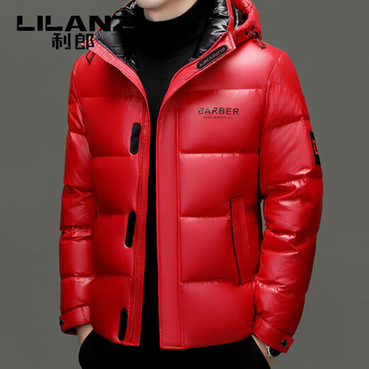 LILANZ Fashion Down Jacket Men's 2025 Winter New Casual Trendy Shorts Warm 90 Duck Down Hooded Jacket Black M 170