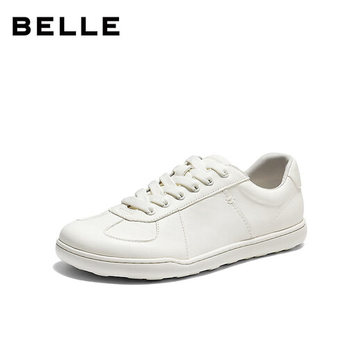 Belle versatile simple white shoes for women 2026 Xia Xin shopping mall same style cowhide thin-soled casual shoes BIH23BM6 beige 33