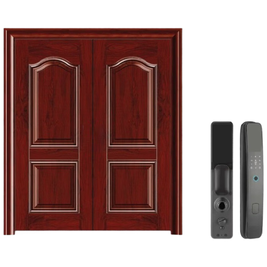 Qigong anti-theft door steel security entrance door residential sliding door with fingerprint password lock QG-JZFDM7300