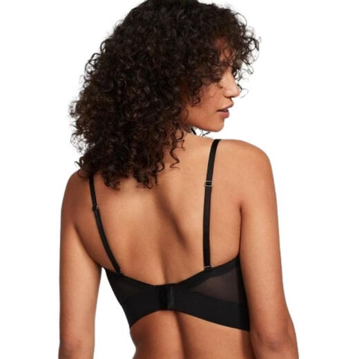 Victoria's Secret ICON Series Satin Removable Shoulder Straps Thinly Padded Shapewear Herringbone Bra Tube Bra Women's Black Black One Size 36B