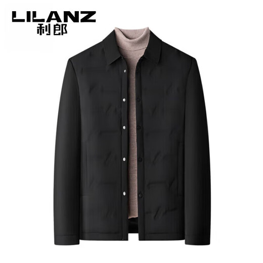利郎（LILANZ）羽绒服男2025秋冬新款商务休闲中青年男士轻薄翻领白鸭绒外套 藏青色 M