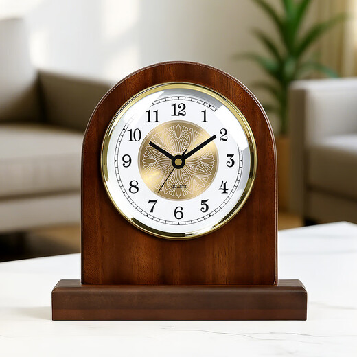 Hanshi (Hense) simple living room table clock bedroom bedside table clock internet celebrity desktop small desk clock wooden clock quartz clock HD543 simple model