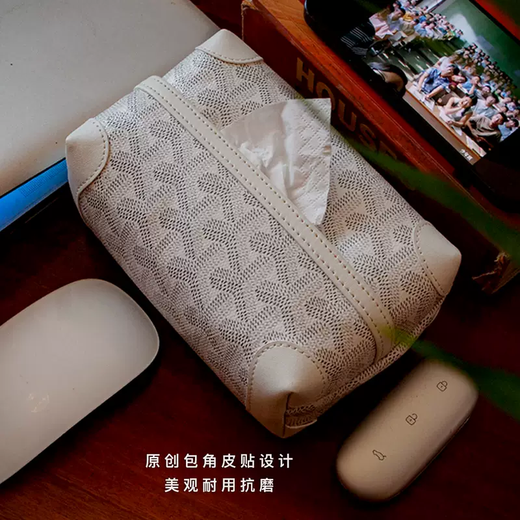 Yusenyi Creative Tissue Box High-end 2025 New Living Room Tissue Box Toilet Bathroom Car Tissue Box Desktop Trend Large Size Jasper Green Canvas Printed Tissue Box