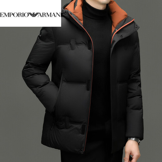 EMPORIO ARMANI Armani Мужская куртка на белом утином пуху, зимняя утолщенная морозостойкая короткая куртка из флиса 90, повседневная теплая куртка-пуховик с капюшоном Off-White 4XL 195