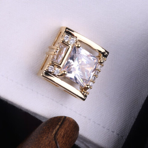 Men's French shirt cufflinks, hand-carved, suit French cufflinks, cufflinks, shirt cuff buttoning gift, gold-plated Qiyi crystal cufflinks