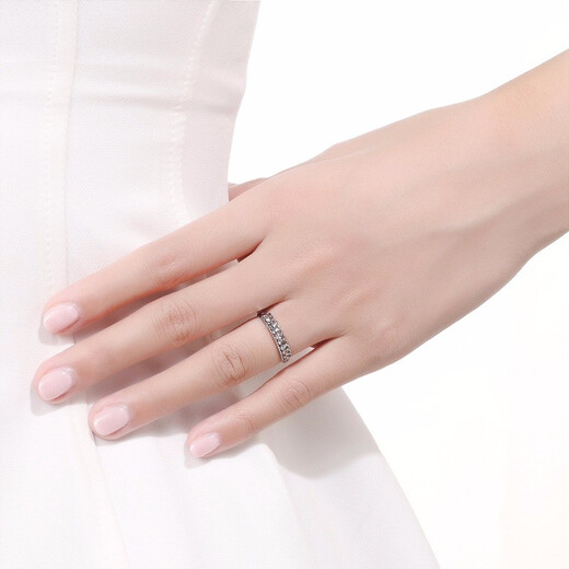 Saturday Fortune (ZLF) PT950 platinum ring women's three-dimensional car flower sparkling corolla live mouth ring No. 13 -2.47g