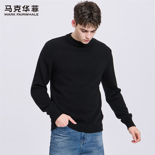 Mark Huafei thickened pure wool crew neck sweater men's 2025 autumn and winter new casual warm sweater