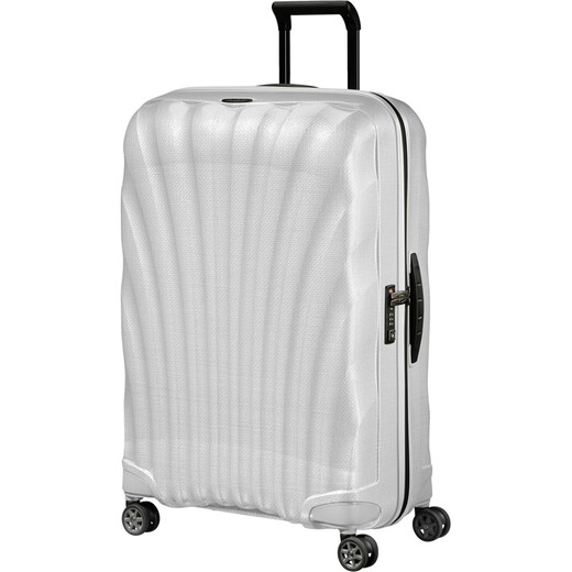 Samsonite C-LITE series new shell trolley suitcase boarding case ultra-light suitcase suitcase CS2 as a gift for relatives and friends, white 28 inches