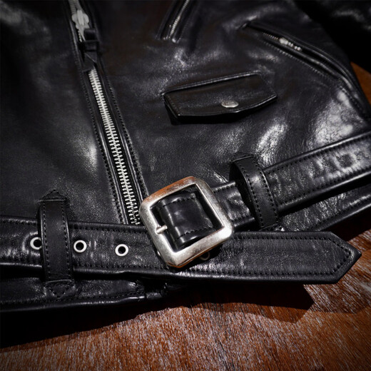 CHEVALPES国际一线品牌经典复刻马龙白兰度Sch*tt613型号植鞣牛皮斜拉机车 植鞣牛皮613 S