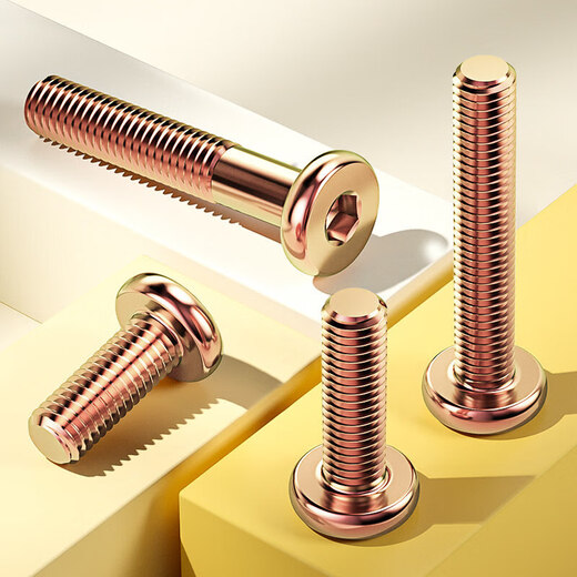 XMSJ furniture screws color zinc flat round head hexagonal screws baby crib cabinet table and chair fixed link accessories M6M8 M6*25 30 pieces color zinc