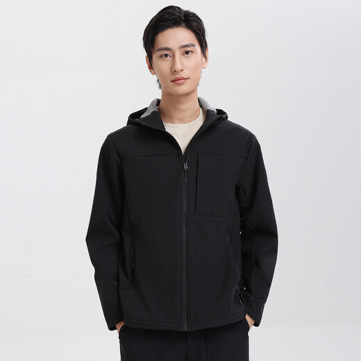 Langden velvet hooded jacket 2025 autumn and winter new windproof outdoor men's casual jacket