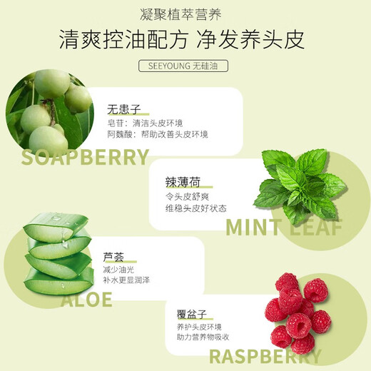滋源（seeyoung）生姜防脱育发洗发水无患子无硅油控油洗头水膏洗发露轻盈蓬松去屑 控油洗发水265ml送200ml