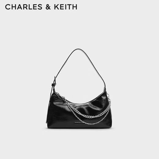 CHARLES&KEITH soft zipper pleated shoulder bag armpit bag women's bag birthday New Year gift CK2-40782472