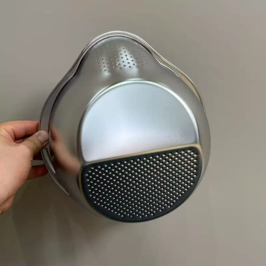 Yusenyi 304 stainless steel basin drain basket rice washing sieve home kitchen vegetable sink drain basin silver