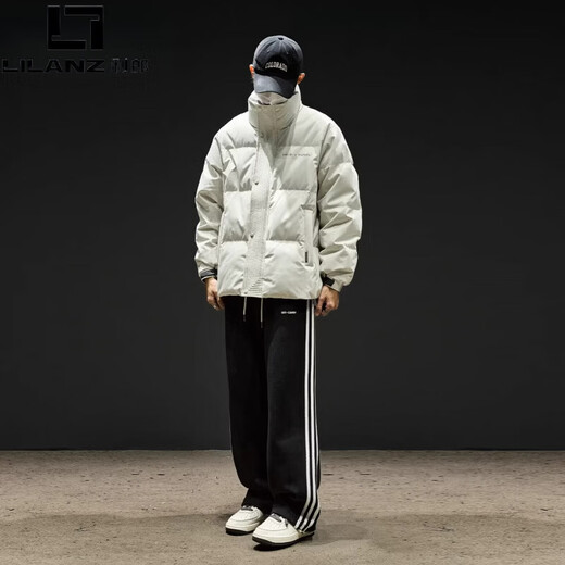 LILANZ 2025 new down jacket men's winter stand-up collar warm and cold-proof clothing men's thickened jacket winter men's modern gray XL (recommended 135-155Jin Jin equals 0.5 kg)