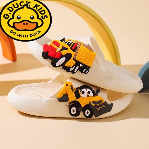 G.duck little yellow duck boys and children's slippers 2026 boys summer children indoor non-slip girl baby parent-child slippers blue Autobot size 24-25 inner length 15cm