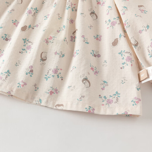 DAVE&BELLA girls' shirts pure cotton baby girl's baby shirts 2026 spring new fashion style children's tops children's clothes little hedgehog print ready stock 80 cm (recommended height 73-80cm)