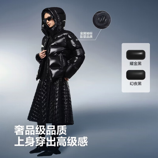 BOSIDENG Puff Chaqueta De Plumas Muy Rellena 90 Chaqueta De Plumas De Ganso Corta Hombres Y Mujeres Pareja Chaqueta Suelta Y Cálida con Capucha Yaojin Negro-Brillante-Alta Calidad