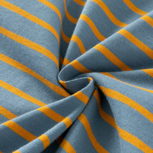 DAVE&BELLA boys' long-sleeved T-shirt pure cotton medium and large children's bottoming shirt 2026 new children's spring top little boy pullover blue stripe ready stock 160 cm (recommended height 150-160cm)