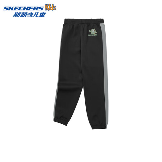 Skechers boys' knitted trousers autumn fashion striped comfortable versatile casual sports pants P324B024 carbon black /0018 100