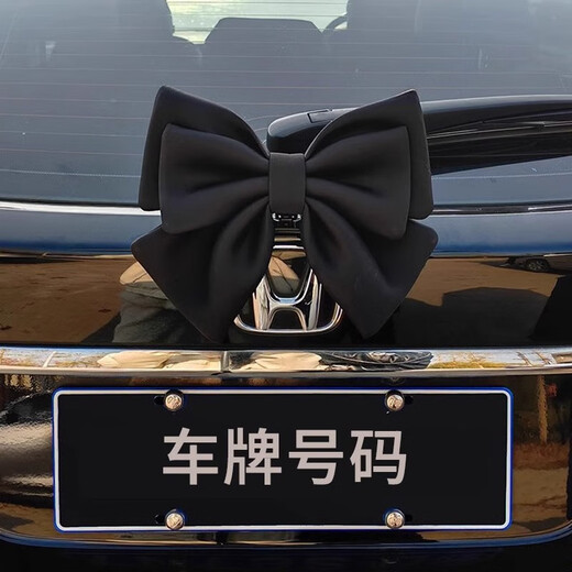 CLCEY car tail bow decoration pendant tail car sticker jewelry car motorcycle doll ornaments car doll rose red double bow (gopro bracket version)