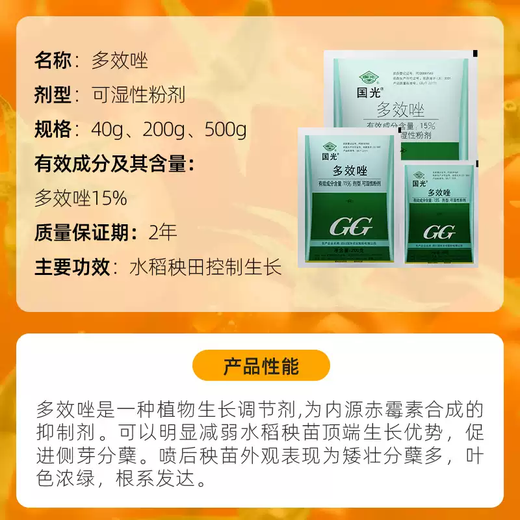 Guoguang 15% paclobutrazol short growth agent to control flourishing plants, vegetables, chrysanthemums, narcissus, flowers, wheat and other plant growth regulators 1000g*10 bags/box