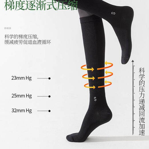 JCZS German elastic stockings, vein sports and fitness, all-season calf socks, medical pressure socks for pregnant women with soreness and swelling after standing for a long time, German medical care model, * white (strong pressure to prevent acidity and swelling) 1 pair