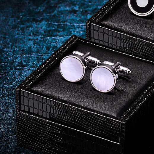 Cufflinks (KFLK) simple and versatile shell cufflinks men's shirt French shirt cuff buttons sleeve nails custom engraving Cufflinks K165