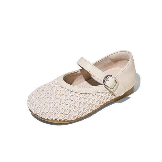 Red Dragonfly Girls' Shoes 2026 Spring Single Shoes Children's Princess Shoes Girls Small Leather Shoes Q61BD028 Beige 30