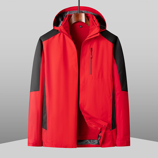 Dibinze Men's Spring and Autumn Outdoor Casual Jacket Fat Guy Loose Removable Fleece Liner Jacket Gray XL