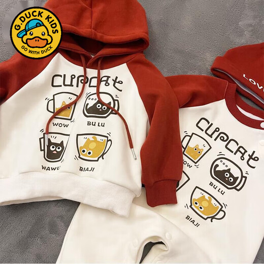 G.duck parent-child clothing spring and autumn family full moon hundred days baby baby family of three autumn clothing 2025 new mother and daughter clothing sweatshirt picture color 190 adults 4XL 200-220Jin Jin equals 0.5 kg