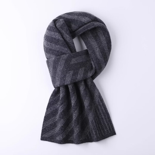 EGW international luxury brand 100% pure wool men's scarf winter 2025 new business warm gift scarf black gray gift box