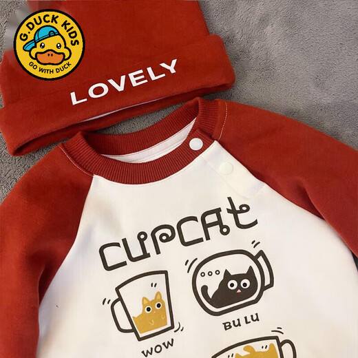 G.duck parent-child clothing spring and autumn family full moon hundred days baby baby family of three autumn clothing 2025 new mother and daughter clothing sweatshirt picture color 190 adults 4XL 200-220Jin Jin equals 0.5 kg
