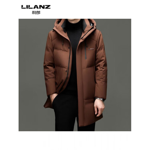 LILANZ Мужской осенне-зимний толстый пуховик 90, молодежный длинный повседневный модный теплый пиджак с капюшоном, черный 5523 со съемной подкладкой 14XL (190)