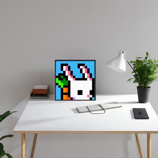 Zailu pixel clock ornaments large digital clock clock living room bedroom smart simple electronic wall clock creative table set black