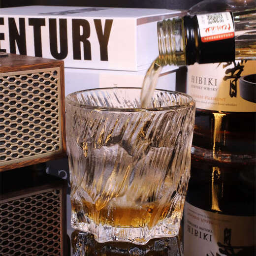 Pupan high-end whiskey glass, personalized home wine glass, tipsy glass, high-looking and atmospheric wine glass, thickened line glass, six pieces