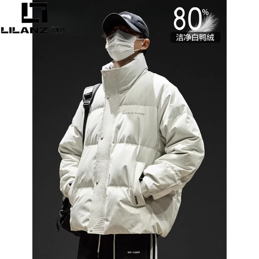LILANZ 2025 new down jacket men's winter stand-up collar warm and cold-proof clothing men's thickened jacket winter men's modern gray XL (recommended 135-155Jin Jin equals 0.5 kg)